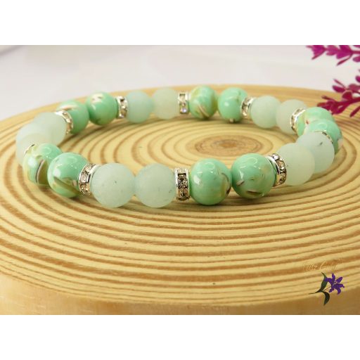 Ásványi karkötő mentazöld jade