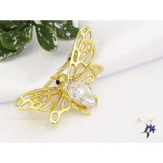 Cseri gold  bross bogárka alakú nagy cirkóna kővel-14K
