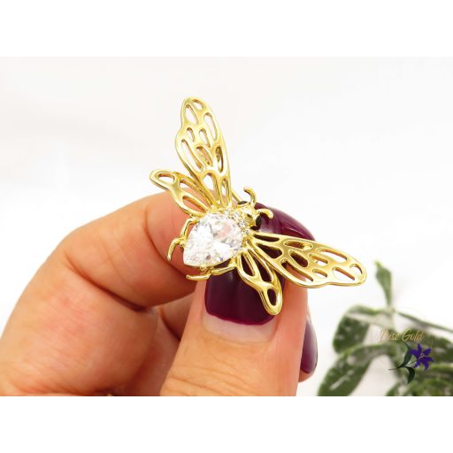 Xuping Cseri gold  bross bogárka alakú nagy cirkóna kővel-14K