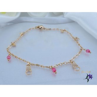 Alia antiallergén bokalánc pink kis gyönggyökkek -18K