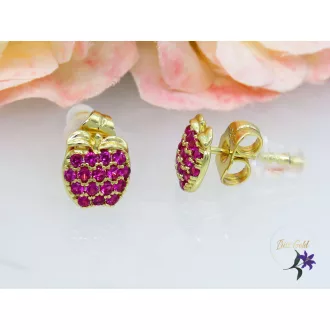 Aple pink köves fülbevaló-14K