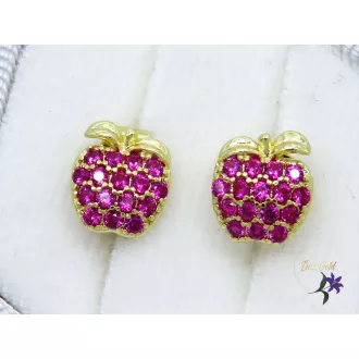 Aple pink köves fülbevaló-14K