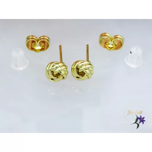 Laura kis fonott gömb fülbevaló-14K