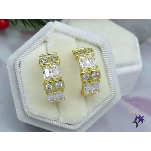 Kira full köves karika fülbevaló -14K 