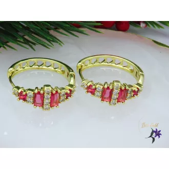 Bella XP pink köves karika fülbevaló -14K 
