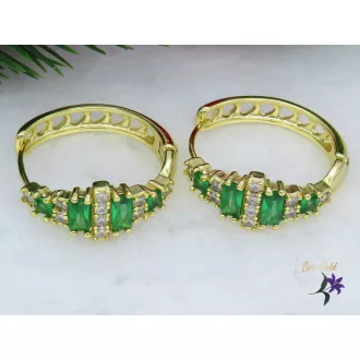 Bella XP zöld köves karika fülbevaló -14K 