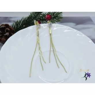 Zana antiallergén hosszú csüngős fülbevaló-14K 