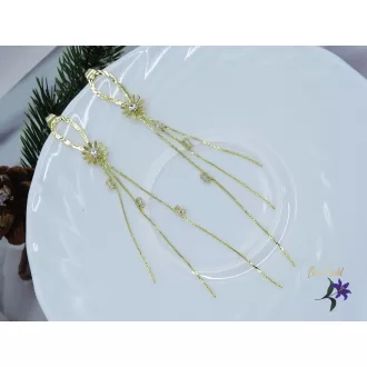   Velmira antiallergén hosszú csüngős elegáns fülbevaló-14K 