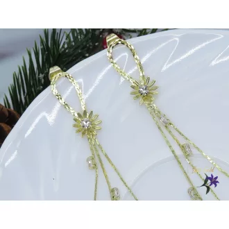   Velmira antiallergén hosszú csüngős elegáns fülbevaló-14K 