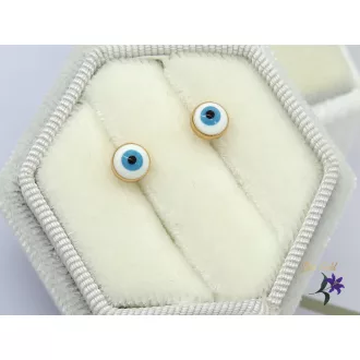 Mati antiallergén védelmező szem fülbevaló-kék-18K