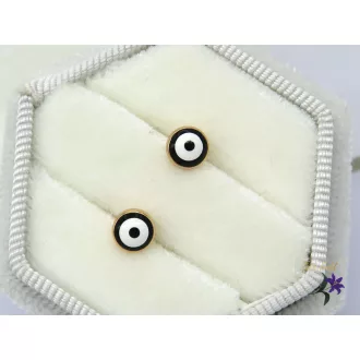 Mati antiallergén védelmező szem fülbevaló-fekete-18K