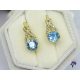 Karla antiallergén Swarovski köves fülbevaló-kék-14K 