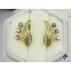Nadin antiallergén virág formályú Swarovski köves fülbevaló-14K 