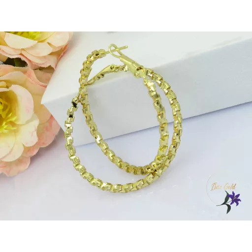 Bahar gold filled bőrbarát karika fülbevaló-14K