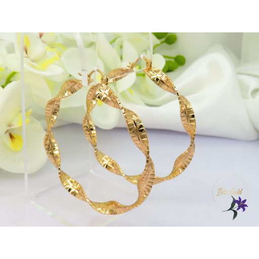 Amália nagy csavart karika fülbevaló-18K 