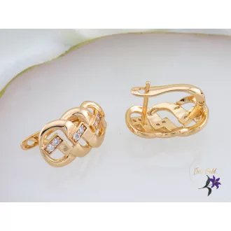 Kalin goldfilled dizájn fülbevaló fehér kövekkel-18K 