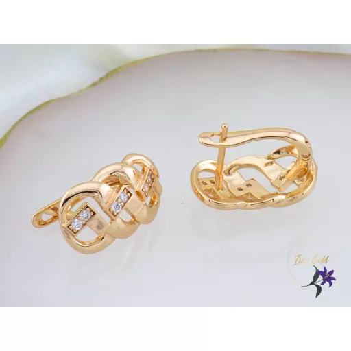 Kalin goldfilled dizájn fülbevaló fehér kövekkel-18K 