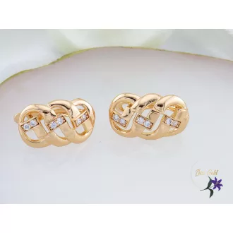 Kalin goldfilled dizájn fülbevaló fehér kövekkel-18K 