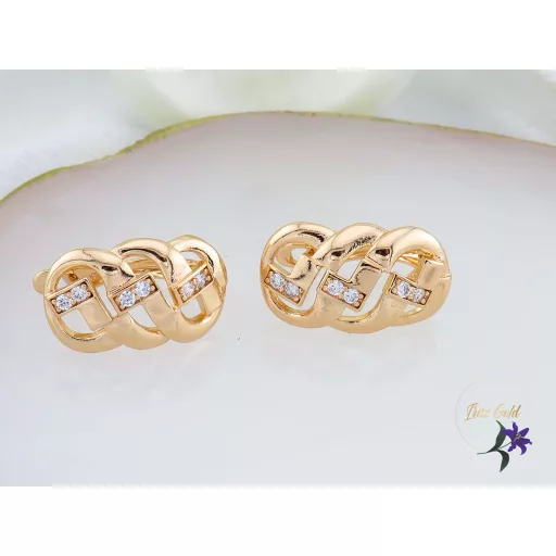 Kalin goldfilled dizájn fülbevaló fehér kövekkel-18K 
