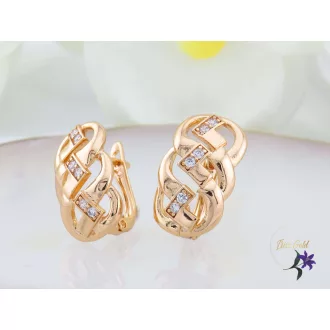 Kalin goldfilled dizájn fülbevaló fehér kövekkel-18K 