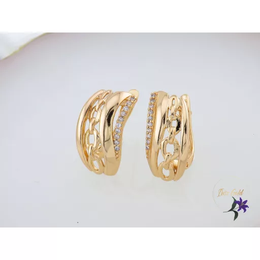 Léni goldfilled divatos fölbevaló-18K 