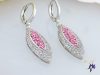 Xuping antiallergén Swarovski roszaszín köves csüngős fülbevaló-ródium 