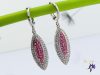 Xuping antiallergén Swarovski roszaszín köves csüngős fülbevaló-ródium 