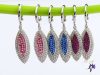 Xuping antiallergén Swarovski roszaszín köves csüngős fülbevaló-ródium 
