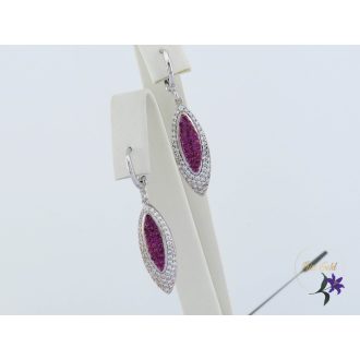   Xuping antiallergén Swarovski lila köves csüngős fülbevaló-ródium 