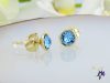 Alexia antiallergén Swarovski kék köves fülbevaló -14K 