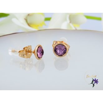 Alexia antiallergén Swarovski lil köves fülbevaló -18K 