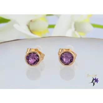 Alexia antiallergén Swarovski lil köves fülbevaló -18K 