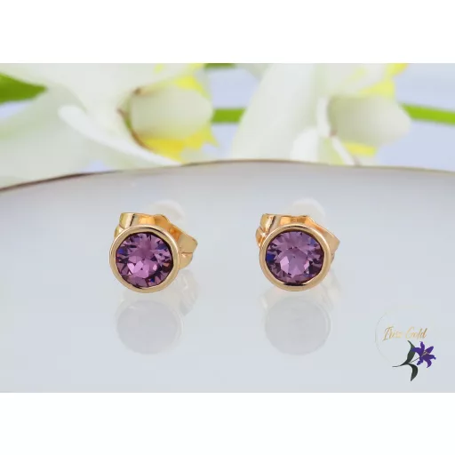 Alexia antiallergén Swarovski lil köves fülbevaló -18K 