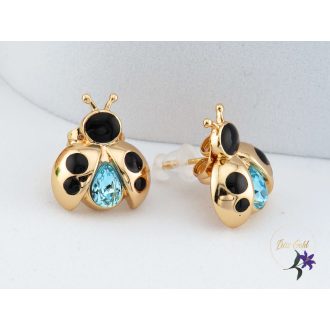   Gerti antiallergén bogárka fülbevaló Swarovski kővel-18K 