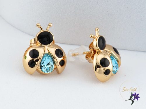Gerti antiallergén bogárka fülbevaló Swarovski kővel-18K 