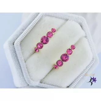Paulin antiallergén pink kristályköves fülbevaló-14K 