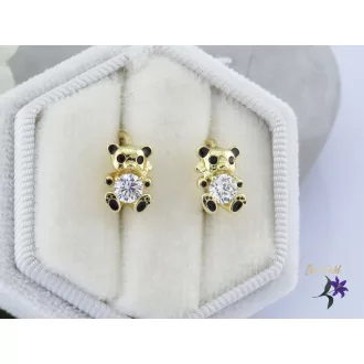 Hanka antiallergén gyermek macis fülbevaló-14K 