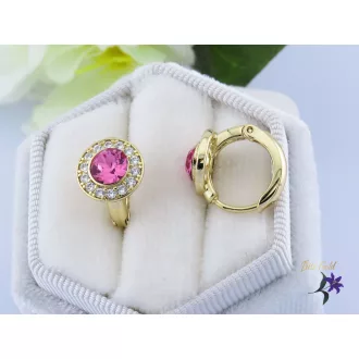   Kélia antiallergén keres pink Swavrovski köves fülbevaló-14K