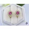Kélia antiallergén keres pink Swavrovski köves fülbevaló-14K