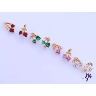 Fruzsi antiallergén béby zöld köves fülbevaló-18K