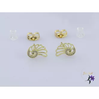 Kirana goldfilled kagyló alakú bedugós fülbevaló-14K 