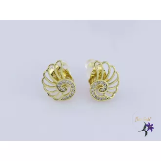 Kirana goldfilled kagyló alakú bedugós fülbevaló-14K 