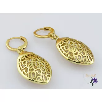   Anriett goldfilled csipkemintázatú csüngős fülbevaló-14K 