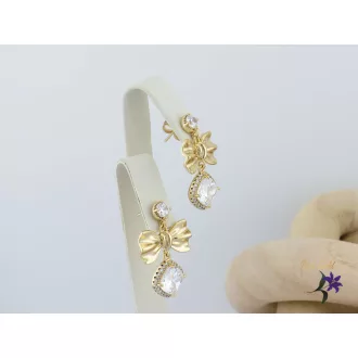 Atina goldfilled csüngős köves masni fülbevaló-18K 