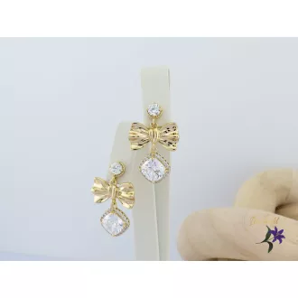 Atina goldfilled csüngős köves masni fülbevaló-18K 