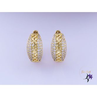 Ania antiallergén csipkemintás karika fülbevaló-14K