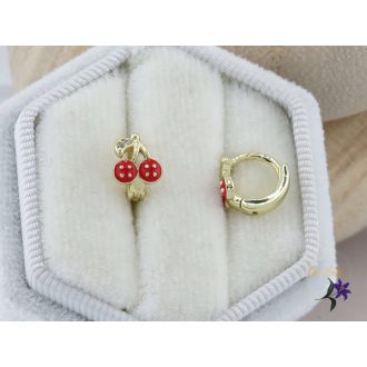 Gitka antiallergén bébi cseresznye fülbevaló-14K 