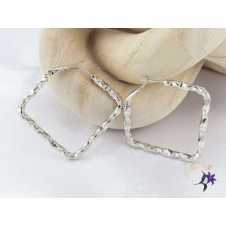   Kató antiallergén négyzet alakú csavart fülbevaló-rodium 