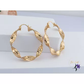   Amália -40mm antiallergén csavart karika fülbevaló 4cm -18K 