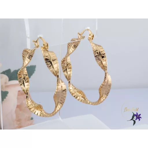 Amália -40mm antiallergén csavart karika fülbevaló 4cm -18K 